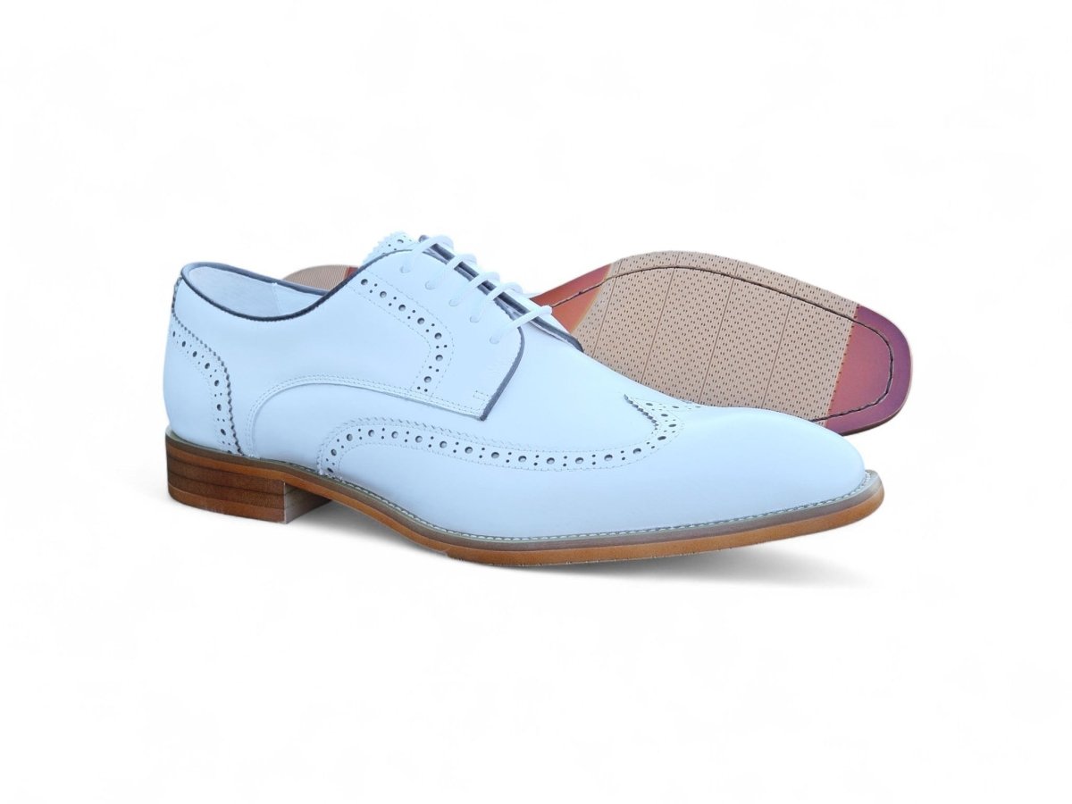 KS Blucher Style Wingtip Oxford Men’s Calfskin Leather Ks509 - 43 Shoes by Carrucci Shoes – Don't Panic Shoes