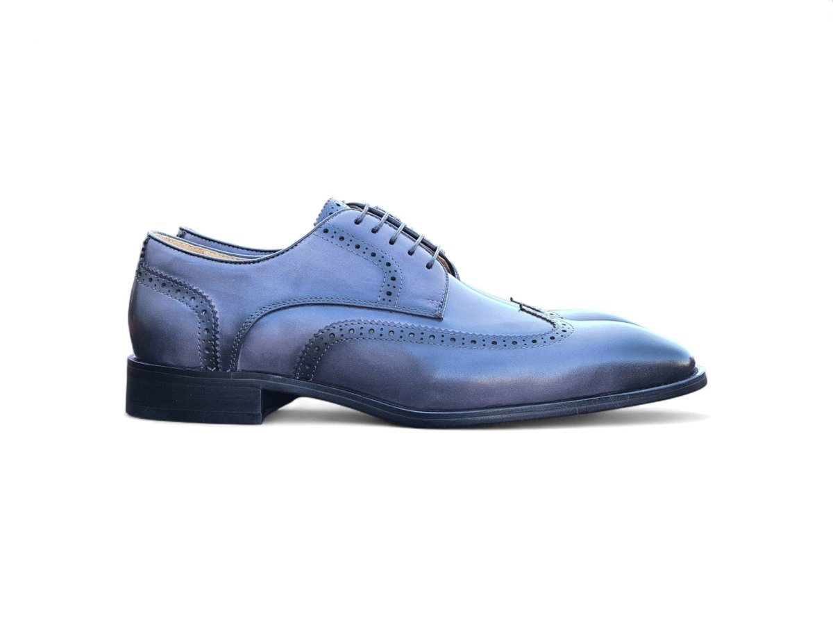 KS Blucher Style Wingtip Oxford Men’s Calfskin Leather Ks509 - 43 Shoes by Carrucci Shoes – Don't Panic Shoes