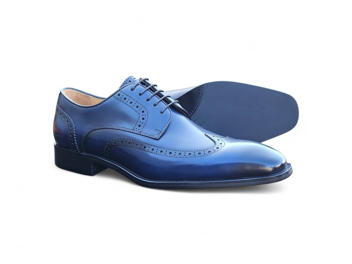 KS Blucher Style Wingtip Oxford Men’s Calfskin Leather Ks509 - 43 Shoes by Carrucci Shoes – Don't Panic Shoes