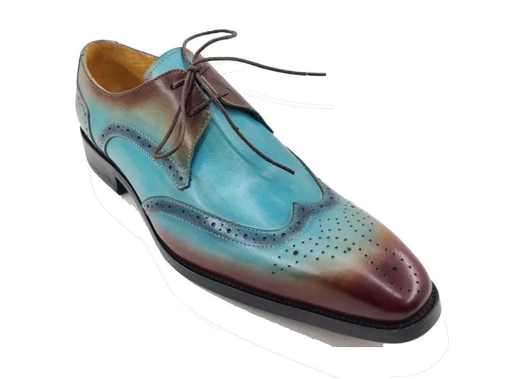 Ks Two Tone Wing Tip Blucher Oxford Calfskin Ks503 - 69t Shoes by Carrucci Shoes – Don't Panic Shoes