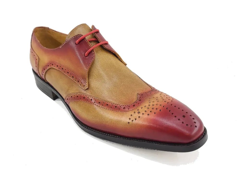 Ks Two Tone Wing Tip Blucher Oxford Calfskin Ks503 - 69t Shoes by Carrucci Shoes – Don't Panic Shoes