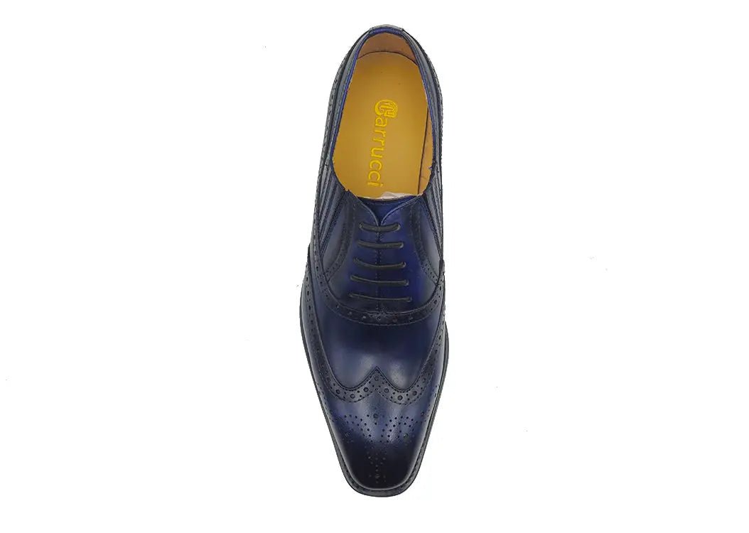 Ks Wingtip Slip On Oxford Classic Leather Ks509 - 18 Shoes by Carrucci Shoes – Don't Panic Shoes