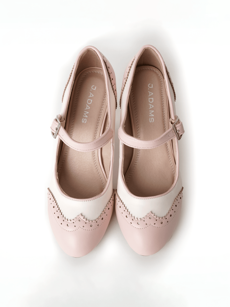 Kym | Pink/Cream Heels by J.Adams – Don't Panic Shoes