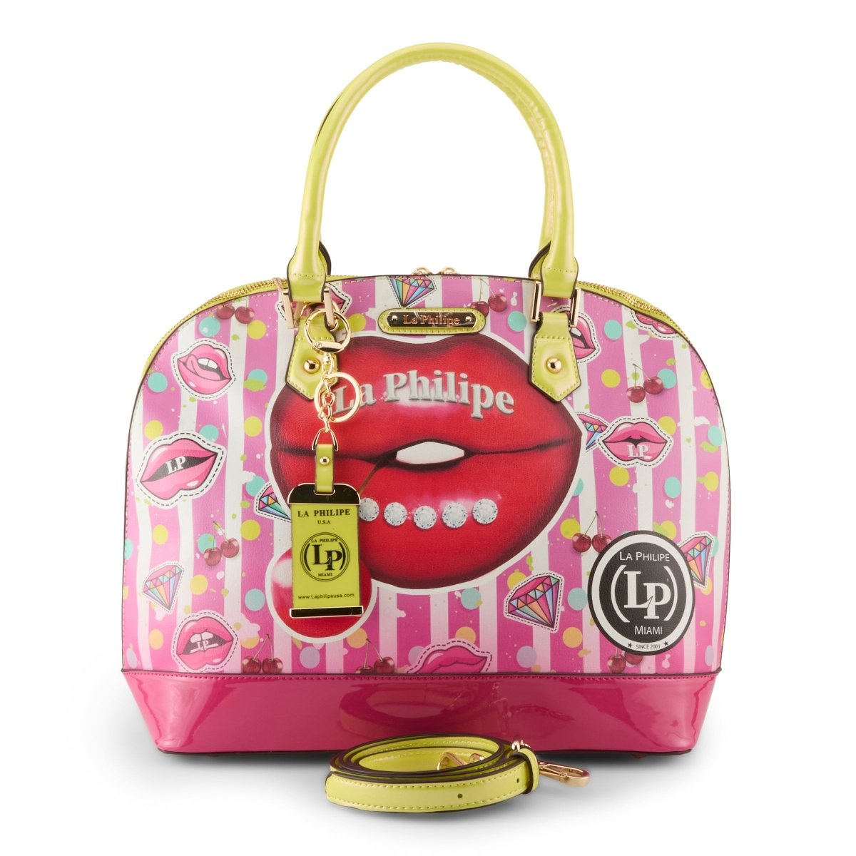 La Philipe Juicy LipS Handbag Oval Women’s Leather Pink Lp1027 18 Handbags by La Philipe – Don't Panic Shoes