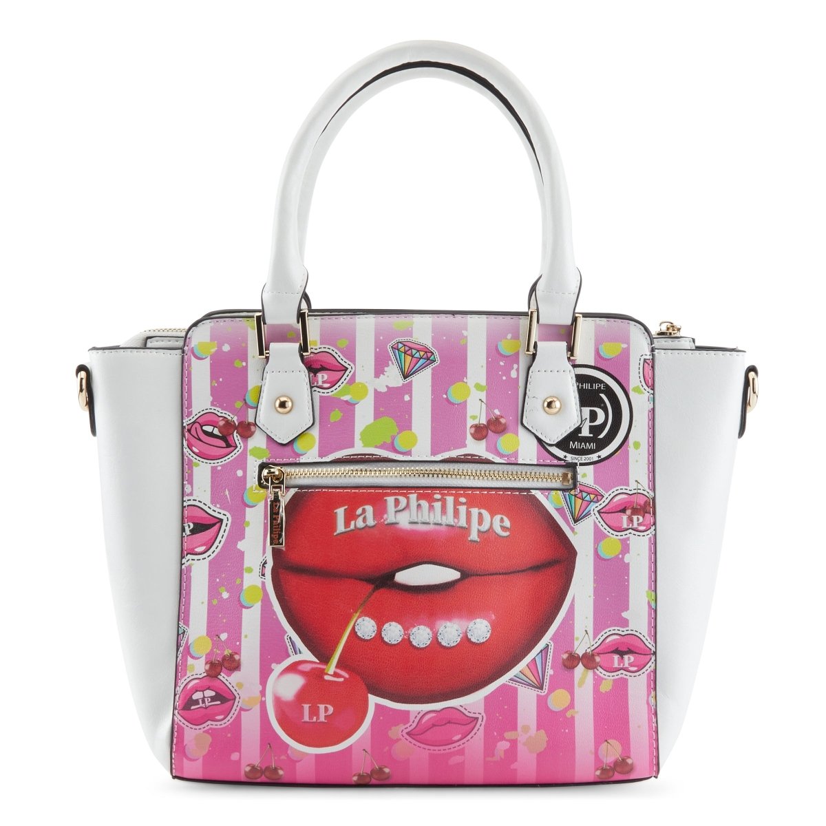 La Philipe Juicy LipS Handbag Satchel Women’s Leather Pink Lp1022 18 Handbags by La Philipe – Don't Panic Shoes