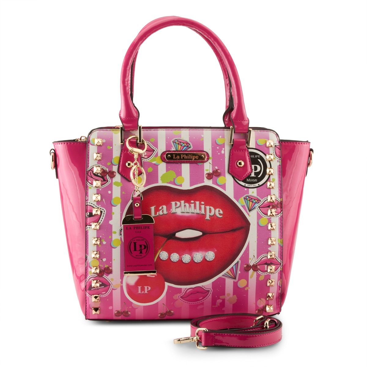 La Philipe Juicy LipS Handbag Satchel Women’s Leather Pink Lp1022 18 Handbags by La Philipe – Don't Panic Shoes