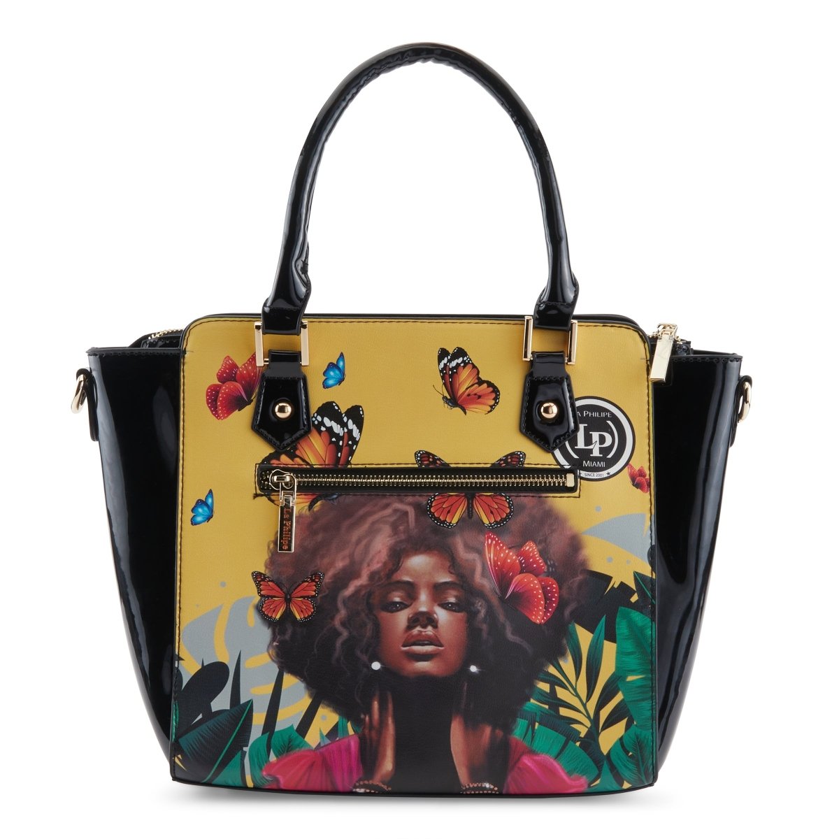 La Philipe Lp1022 12 Butterfly Fly Handbag Satchel Yellow Handbags by La Philipe – Don't Panic Shoes