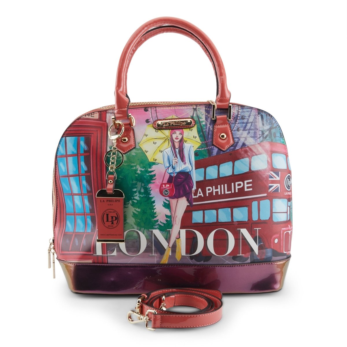 La Philipe Lp1027 11 Umbrella In London Handbag Oval Leather Handbags by La Philipe – Don't Panic Shoes