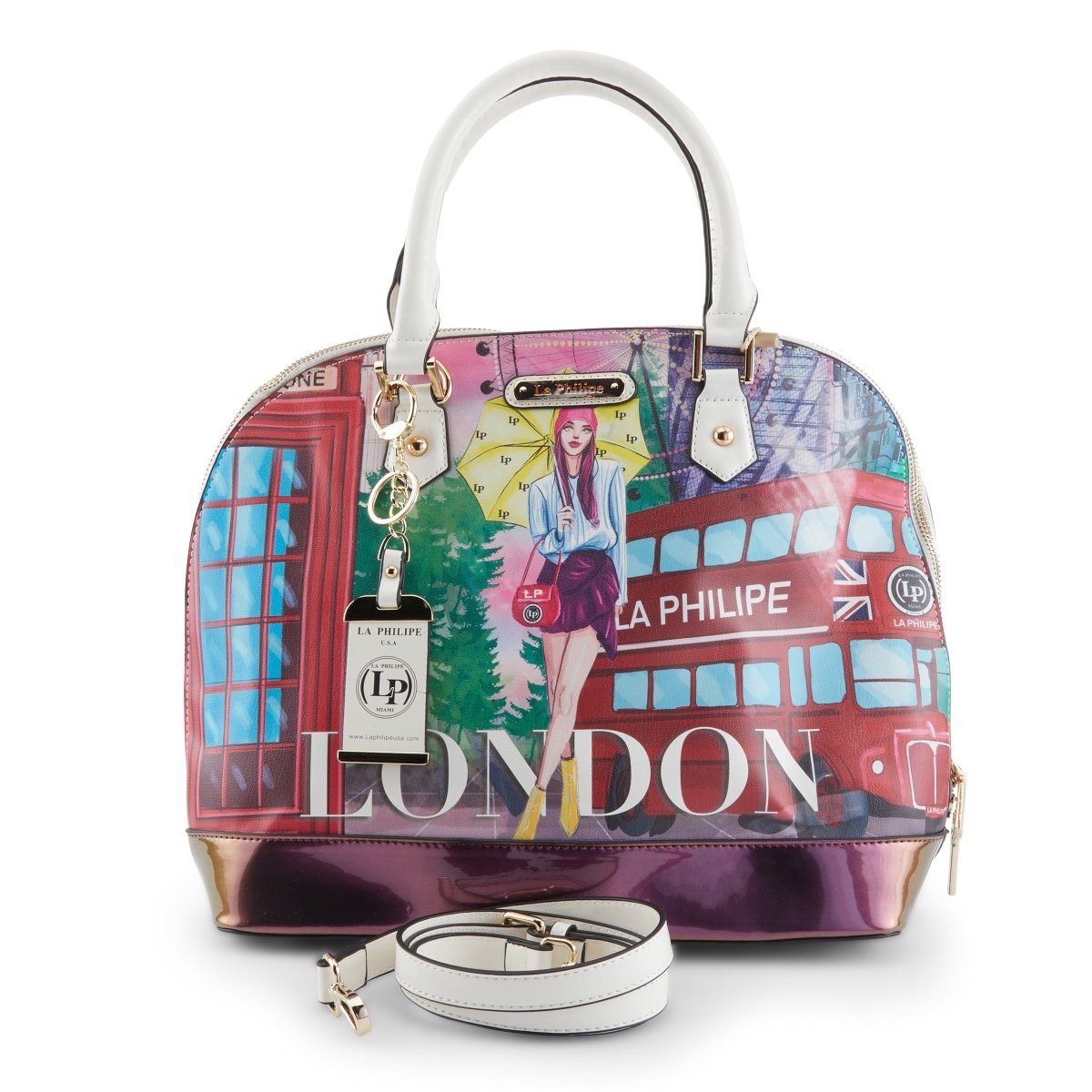 La Philipe Lp1027 11 Umbrella In London Handbag Oval Leather Handbags by La Philipe – Don't Panic Shoes