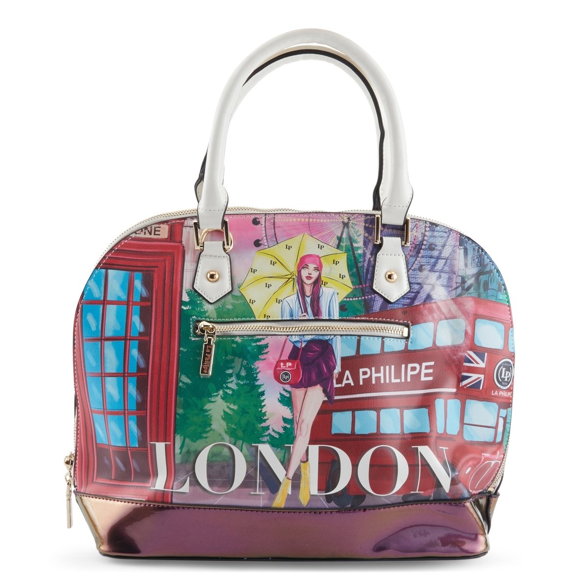 La Philipe Lp1027 11 Umbrella In London Handbag Oval Leather Handbags by La Philipe – Don't Panic Shoes