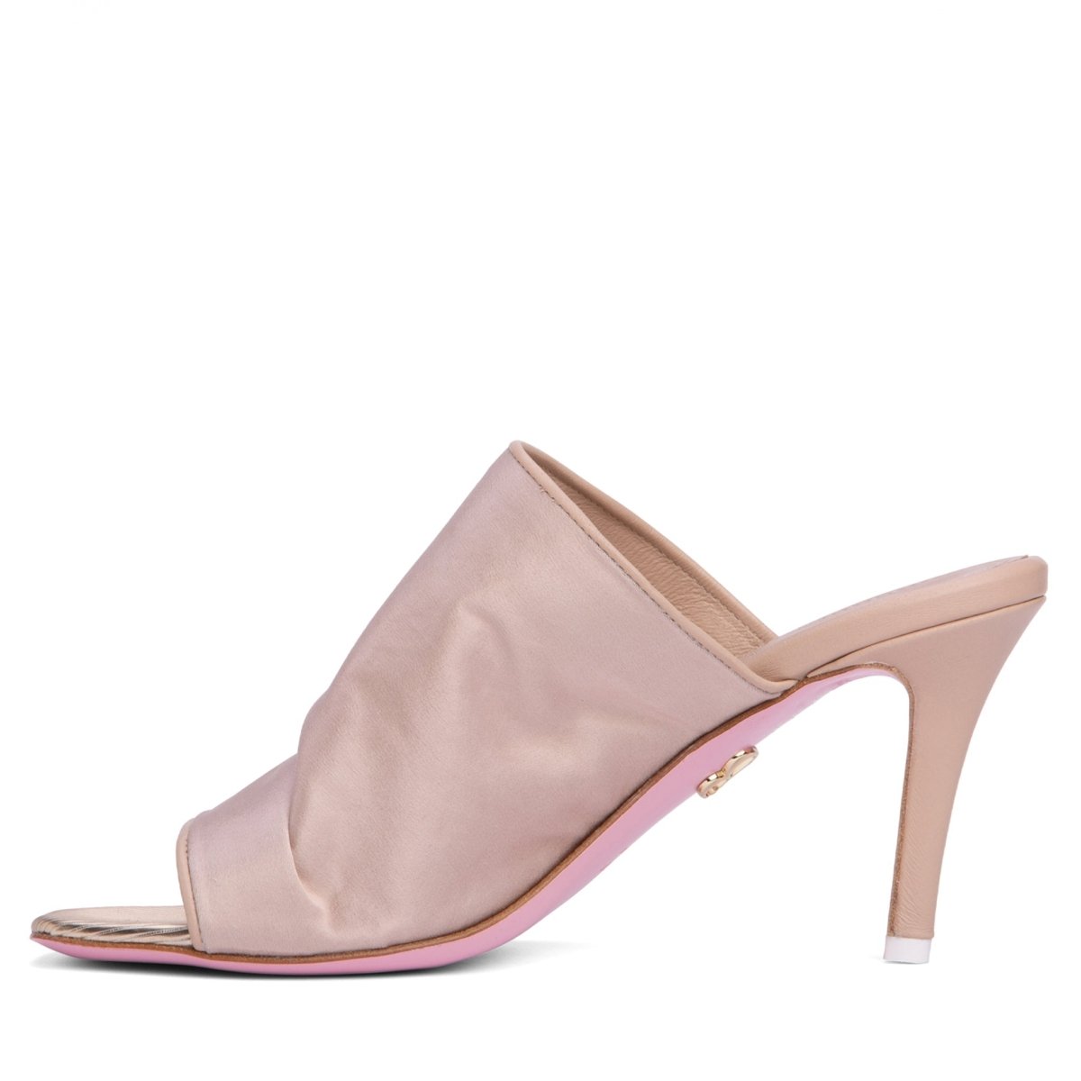 Lana Stretch Satin Heeled Sandal Leather Outsole Italy Sandals by Beautiisoles – Don't Panic Shoes