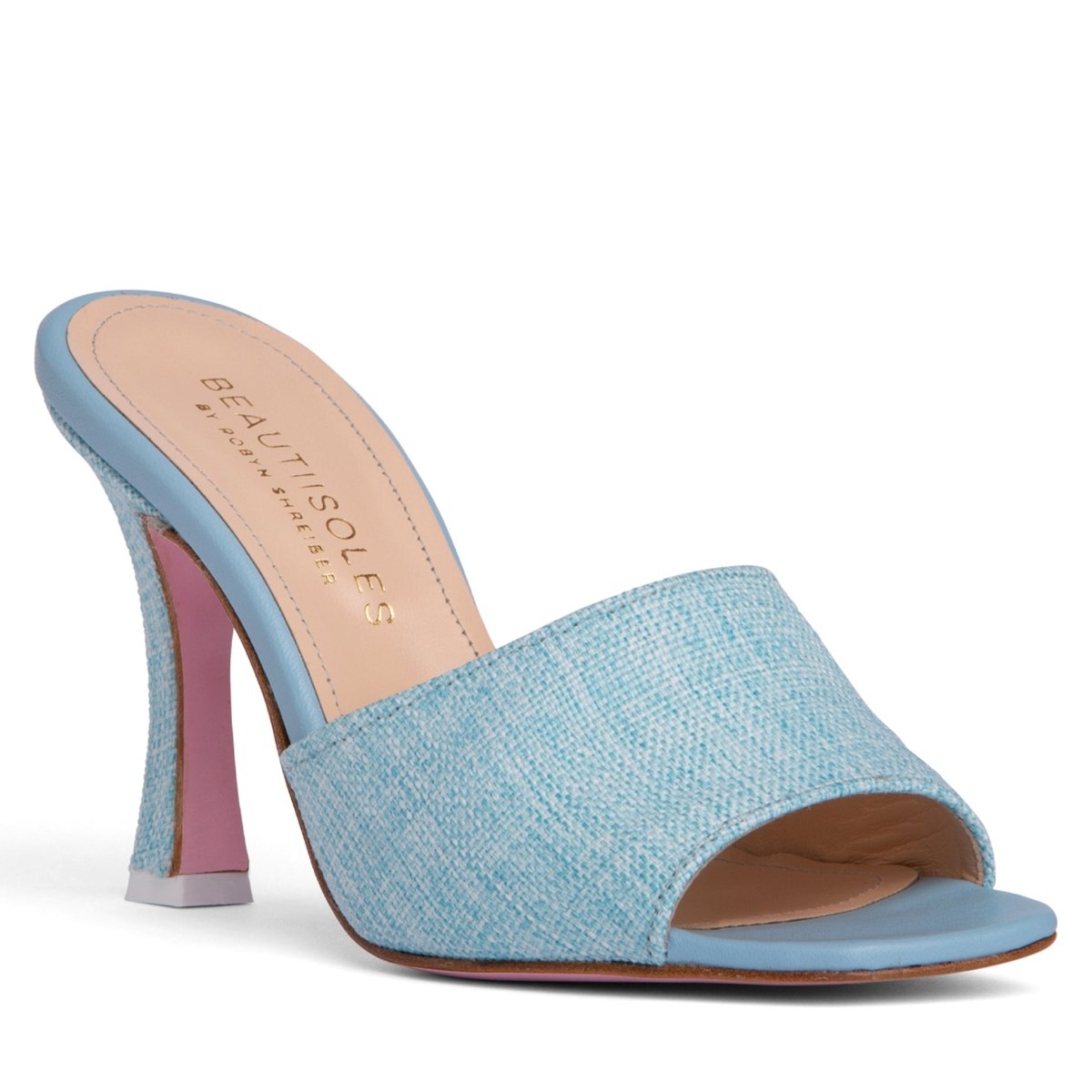 Larissa Handmade Italian Linen Leather High Heel Sandal Heels by Beautiisoles – Don't Panic Shoes