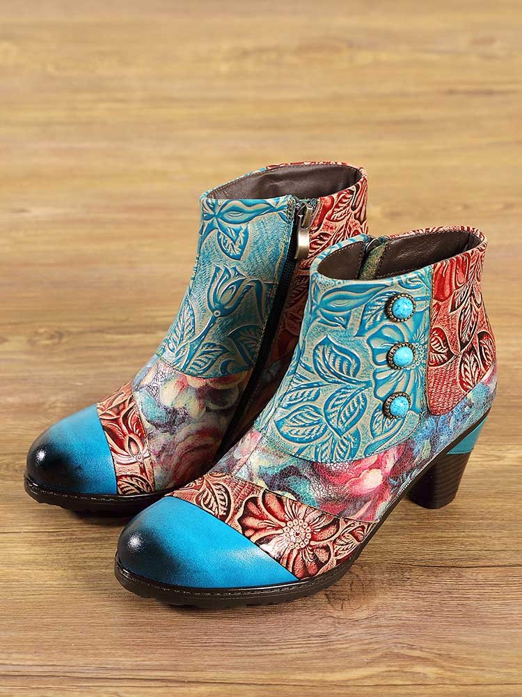 Leanna Vintage Handmade Ankle Boots ankle boots by Colorstepshoes – Don't Panic Shoes