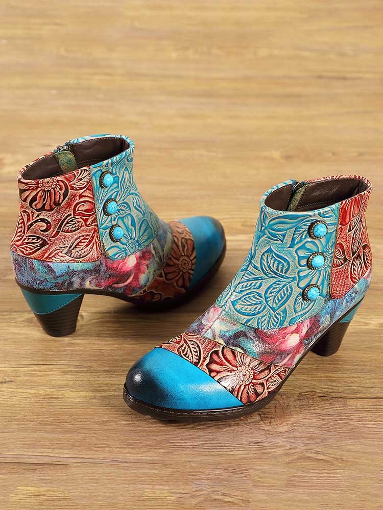 Leanna Vintage Handmade Ankle Boots ankle boots by Colorstepshoes – Don't Panic Shoes