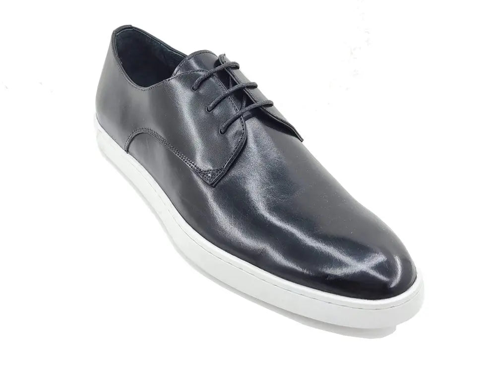 Leather Derby Dress Sneaker Handmade Calf Leather Ks529 - 01 Shoes by Carrucci Shoes – Don't Panic Shoes