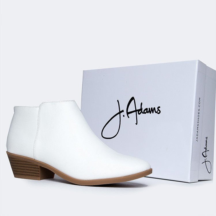 Lexy | White Booties by J.Adams – Don't Panic Shoes