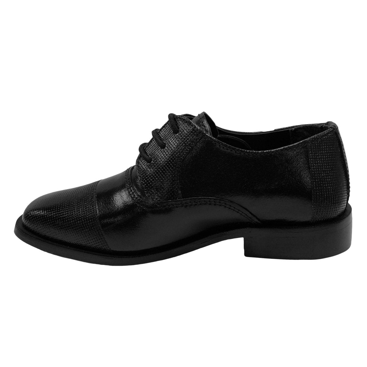 Libertyzeno Black Leather Oxford Style Dress Shoes For Kids Shoes by Libertyzeno – Don't Panic Shoes