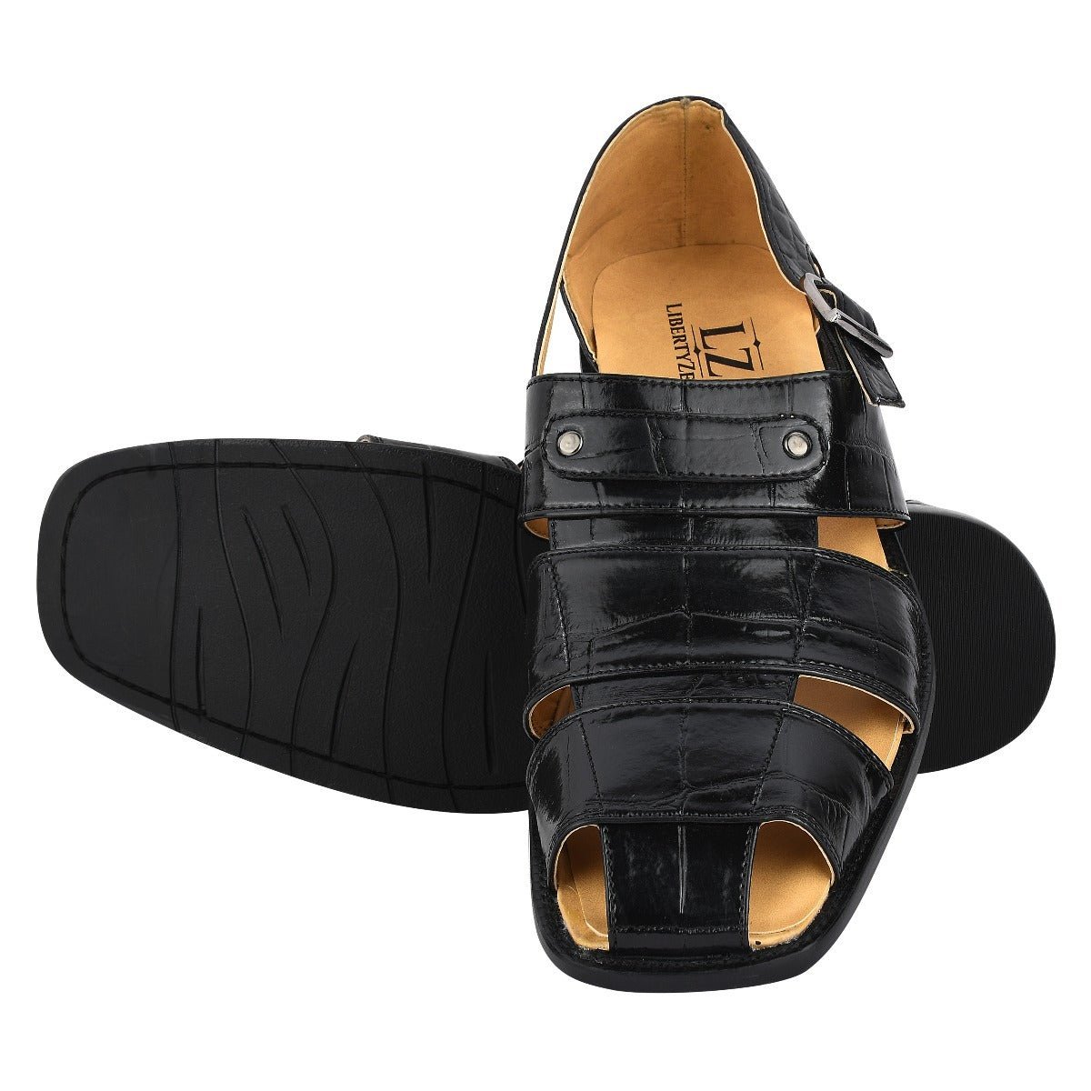 Libertyzeno Shoes Austin Mens Leather Fisherman Sandals Sandals by Libertyzeno – Don't Panic Shoes