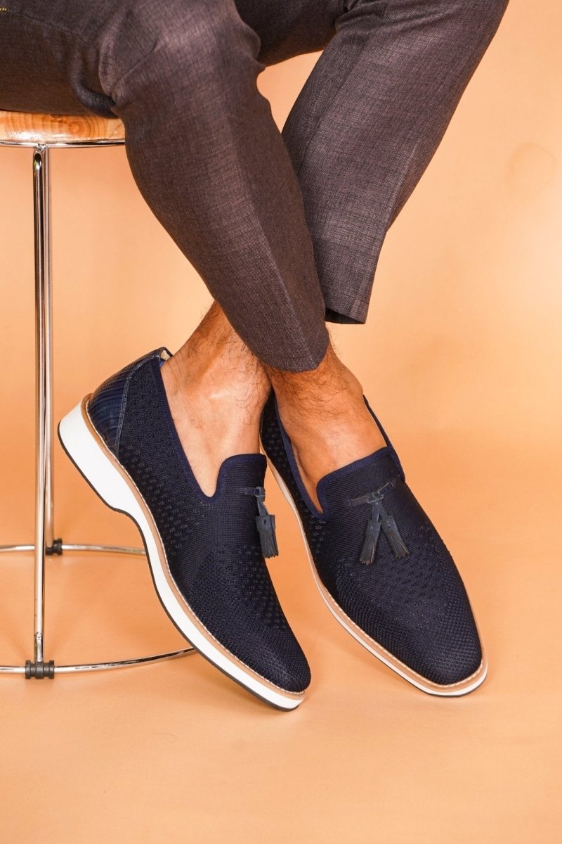 Libertyzeno Shoes Jean Leather Textile Casual Loafers Loafers by Libertyzeno – Don't Panic Shoes