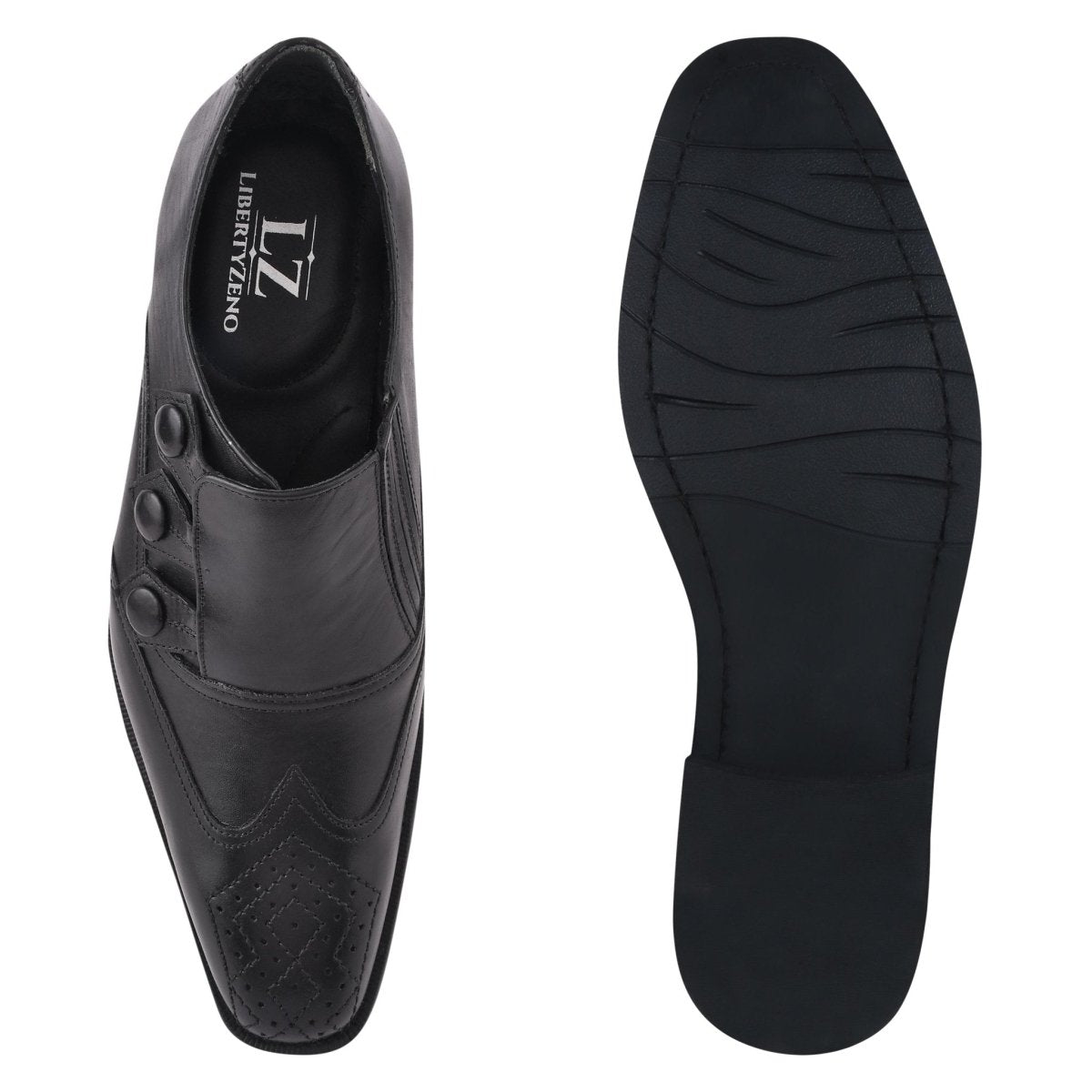 Libertyzeno Shoes Neeson Leather Oxford Style Monk Straps Shoes by Libertyzeno – Don't Panic Shoes