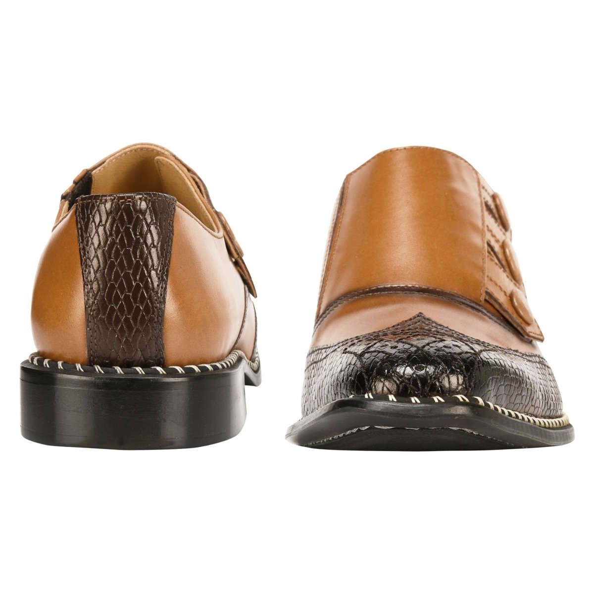 Libertyzeno Shoes Neeson Leather Oxford Style Monk Straps Shoes by Libertyzeno – Don't Panic Shoes