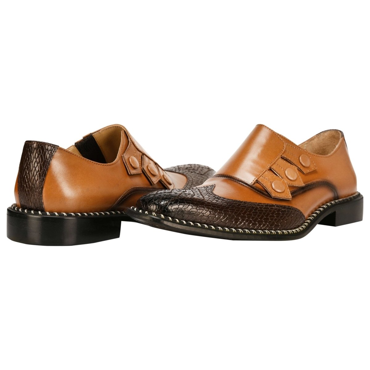 Libertyzeno Shoes Neeson Leather Oxford Style Monk Straps Shoes by Libertyzeno – Don't Panic Shoes