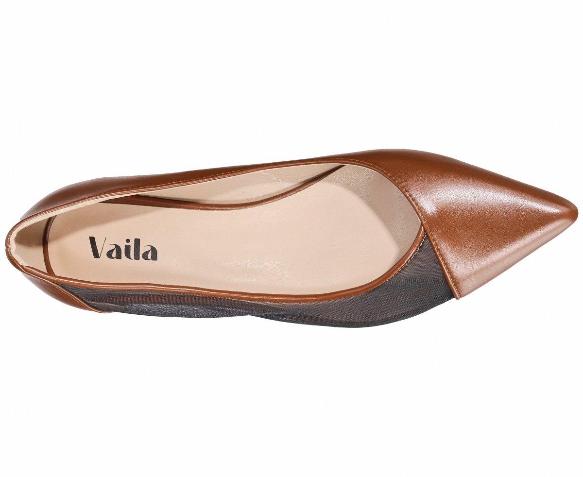 Linda Flats Brown Shoes by Vaila Shoes – Don't Panic Shoes