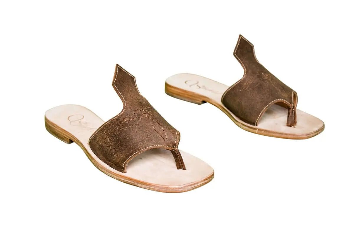 Luciana Brown Flip Flop Sandals by Stiefeld Boots – Don't Panic Shoes