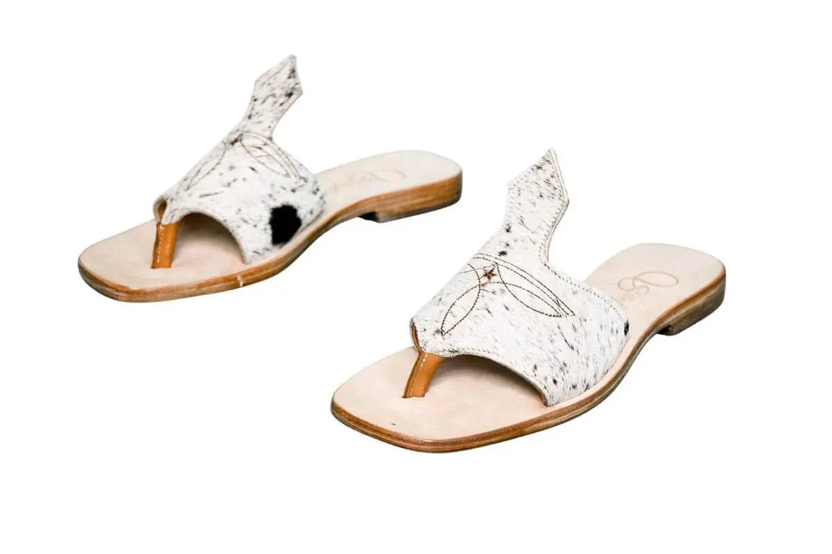 Luciana Cowhide Flip Flop Sandals – Size 8 by Stiefeld Boots – Don't Panic Shoes