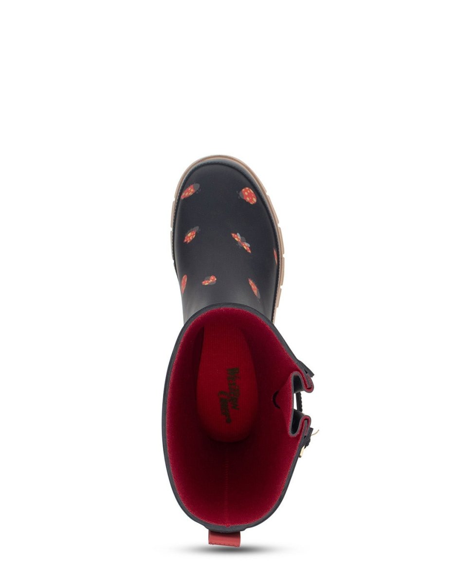 Lucky Ladybug Mid Rain Boot Womens Black Adjustable Buckle Rain Boots by Western Chief Women's – Don't Panic Shoes