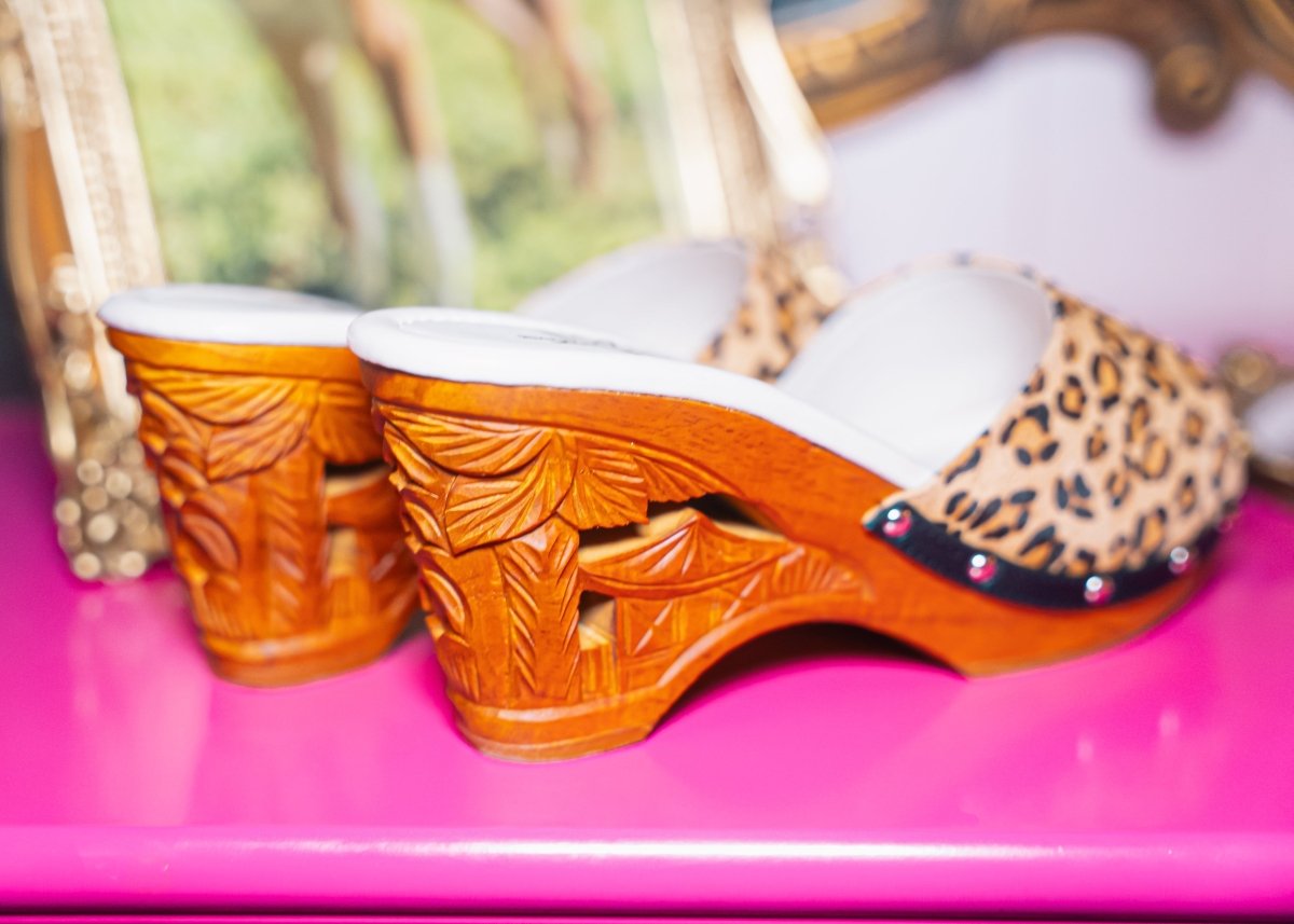 Lucky Lou Shoes Women's Souvenir/Without Ankle Strap - In Leopard Fur shoes by Lucky Lou Shoes – Don't Panic Shoes