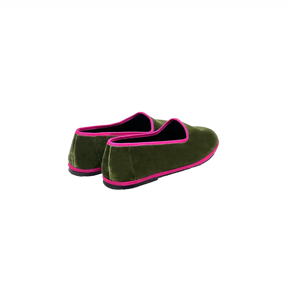 Mar Soreli Friulane Ballet Flat Women’S Olive Fuchsia Slip On by Mar Soreli – Don't Panic Shoes