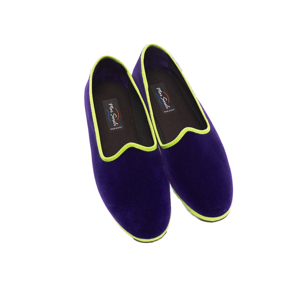 Mar Soreli Friulane Ballet FlatS Women’s Purple And Acid Green Slip On by Mar Soreli – Don't Panic Shoes