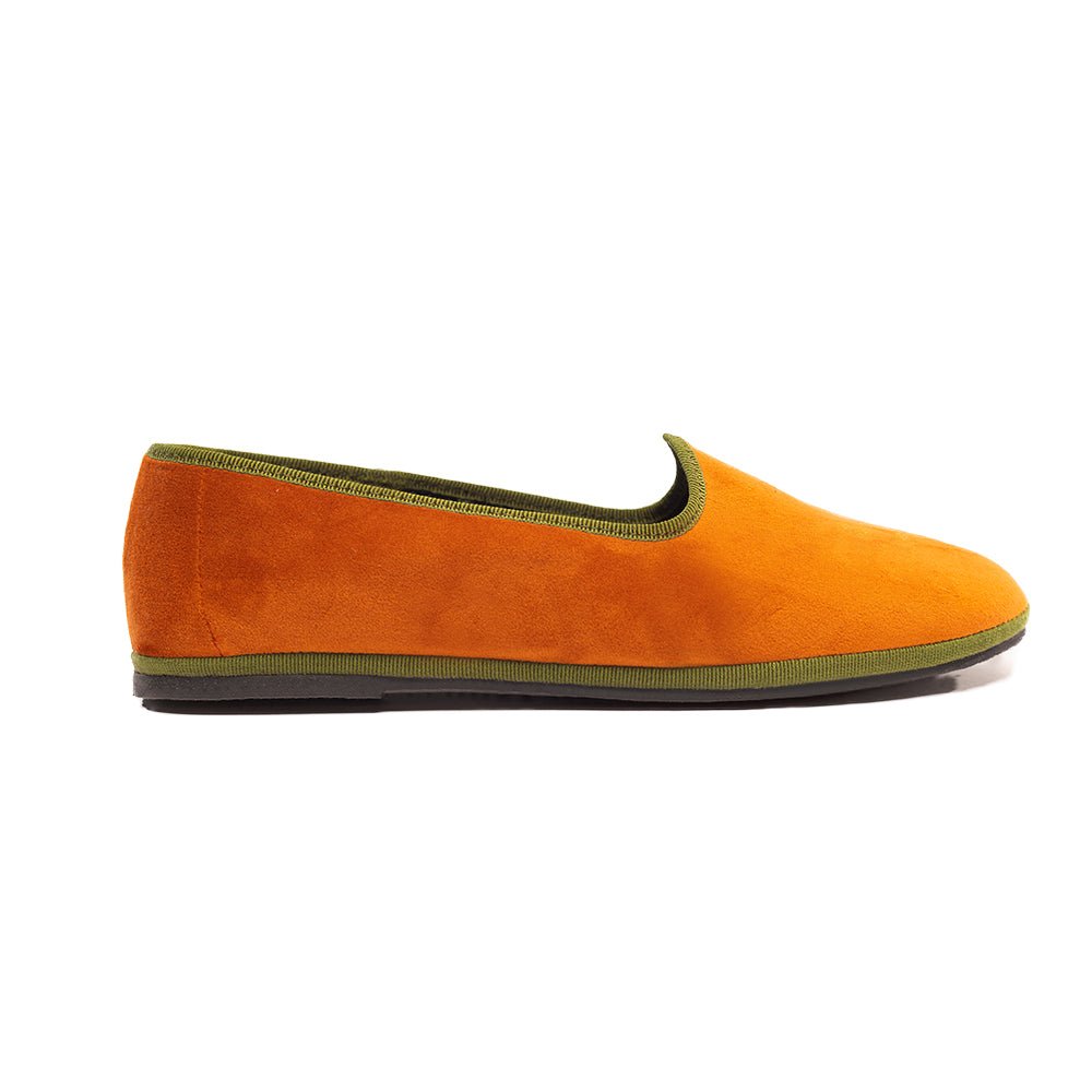 Mar Soreli Friulane Ballet FlatS Women’s Velvet Apricot And Green Slip On by Mar Soreli – Don't Panic Shoes