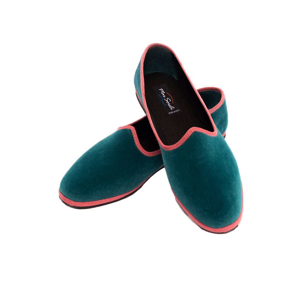 Mar Soreli Friulane Flats Women Leather Petrol And Pink Slip On by Mar Soreli – Don't Panic Shoes