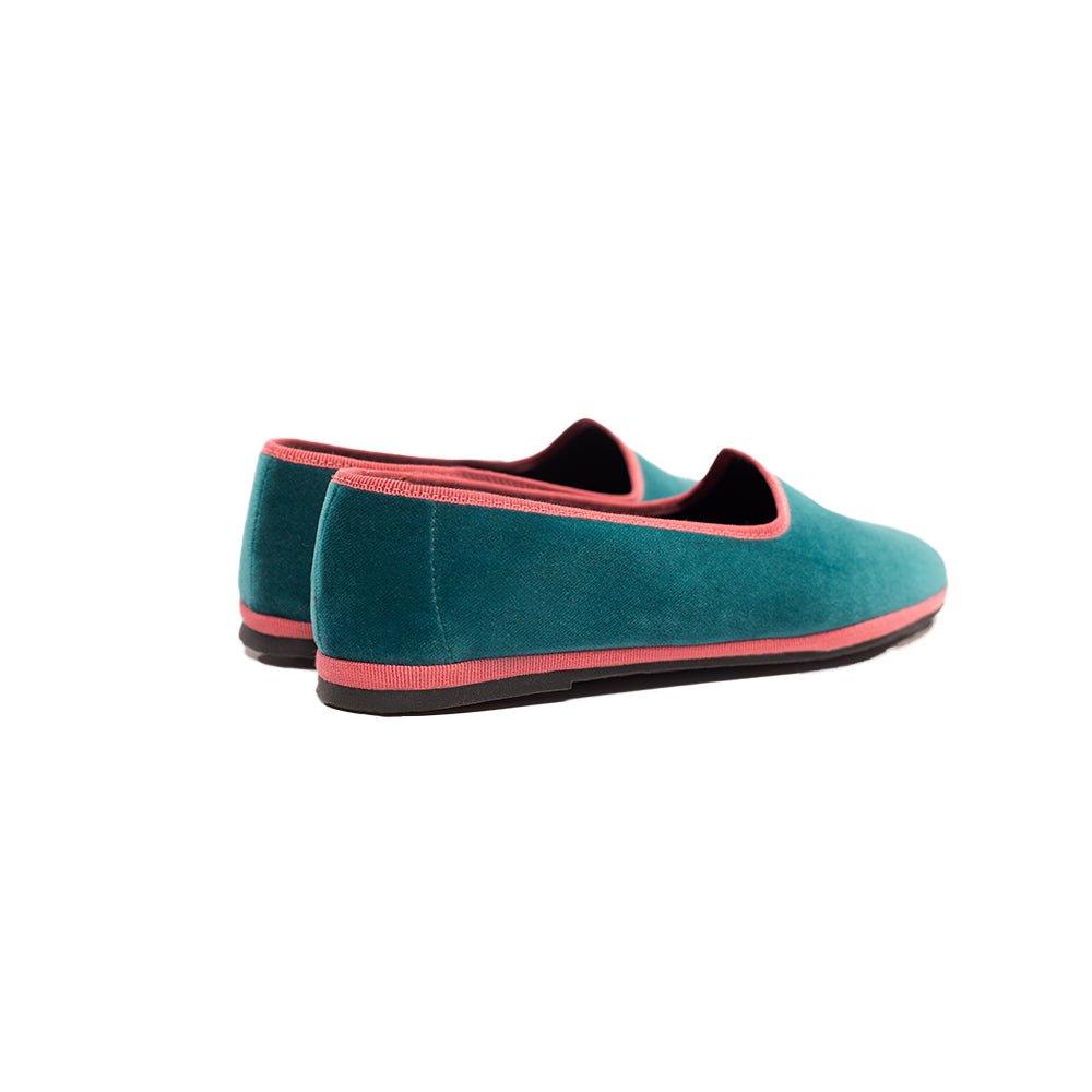 Mar Soreli Friulane Flats Women Leather Petrol And Pink Slip On by Mar Soreli – Don't Panic Shoes