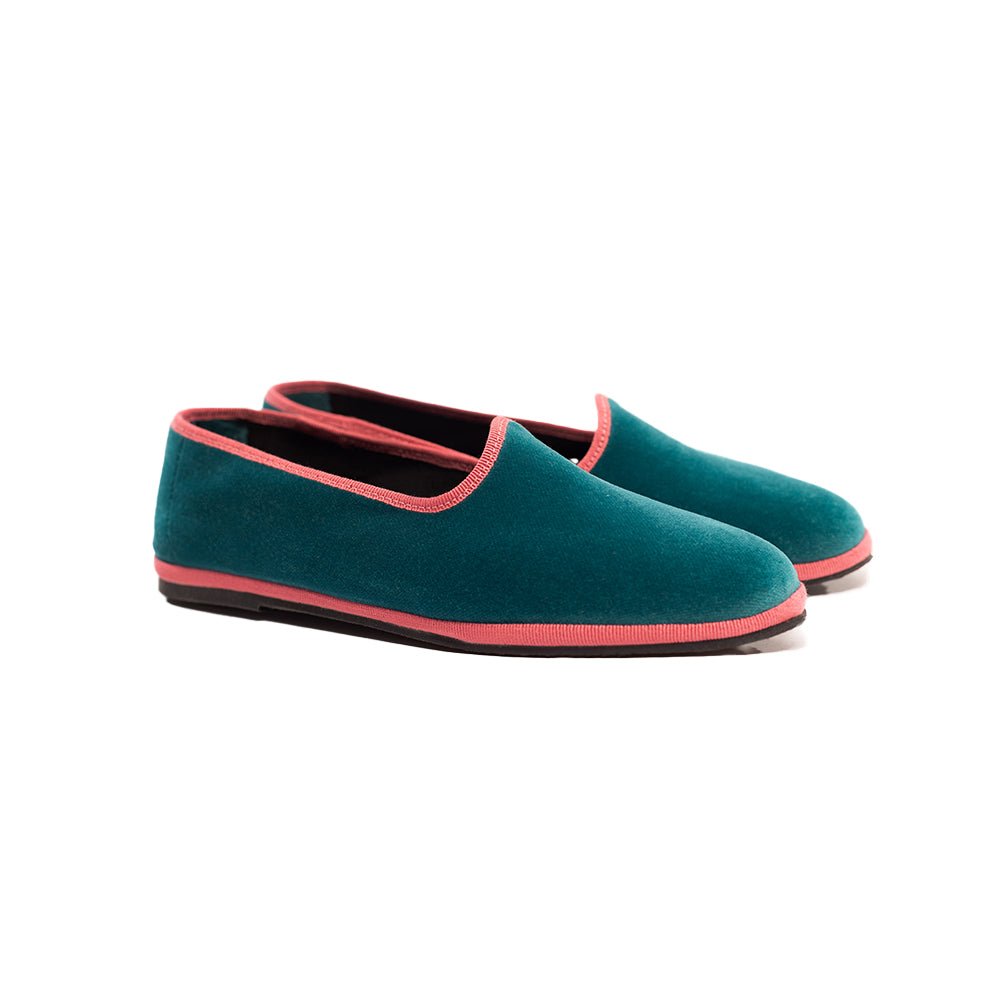 Mar Soreli Friulane Flats Women Leather Petrol And Pink Slip On by Mar Soreli – Don't Panic Shoes