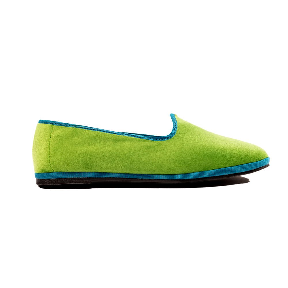 Mar Soreli Friulane Two Tone Acid Green Petrol Womens Flats Slip On by Mar Soreli – Don't Panic Shoes