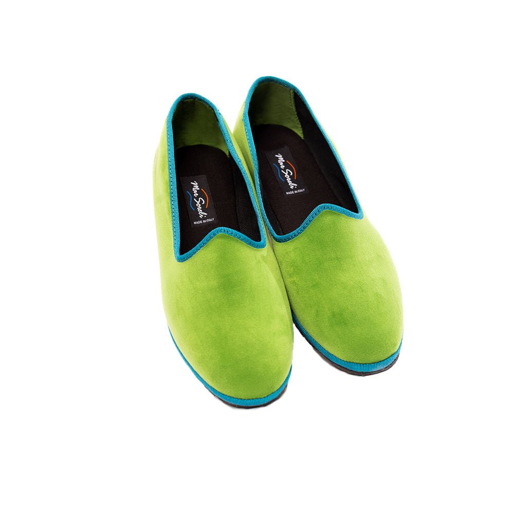 Mar Soreli Friulane Two Tone Acid Green Petrol Womens Flats Slip On by Mar Soreli – Don't Panic Shoes
