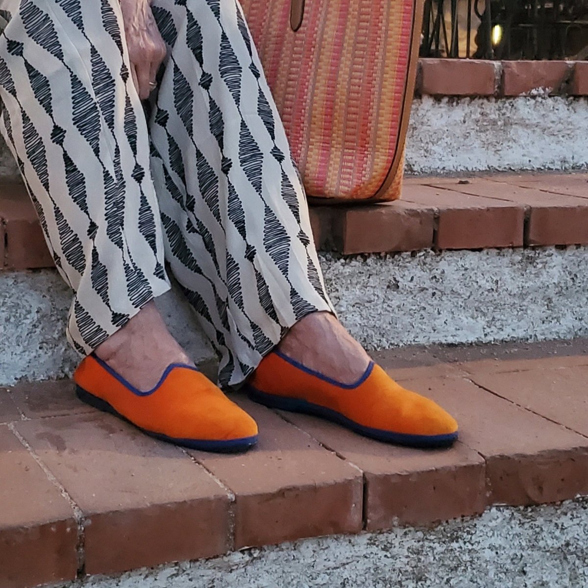 Mar Soreli Friulane Womens Orange Bluette Bicolor Flat Slip On by Mar Soreli – Don't Panic Shoes