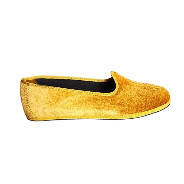 Mar Soreli Graffiato Seta Traditional Friulane Velvet Ocra Slip On by Mar Soreli – Don't Panic Shoes