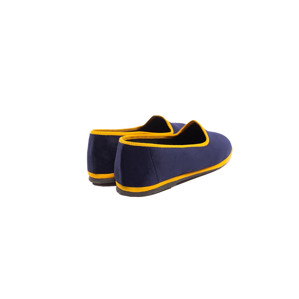 Mar Soreli Tradizionale Bicolor Womens Dark Blue Ochre Slip On by Mar Soreli – Don't Panic Shoes