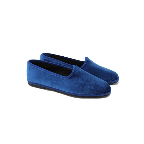 Mar Soreli Tradizionale Cobalto Womens Velvet Cobalt Slip On by Mar Soreli – Don't Panic Shoes