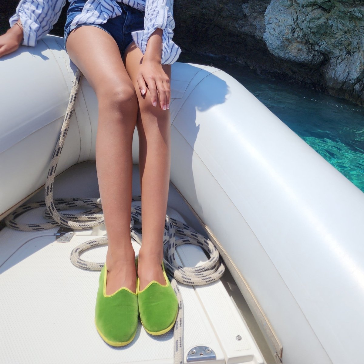 Mar Soreli Tradizionale Friulane Women's Acid Pistachio Slip On by Mar Soreli – Don't Panic Shoes