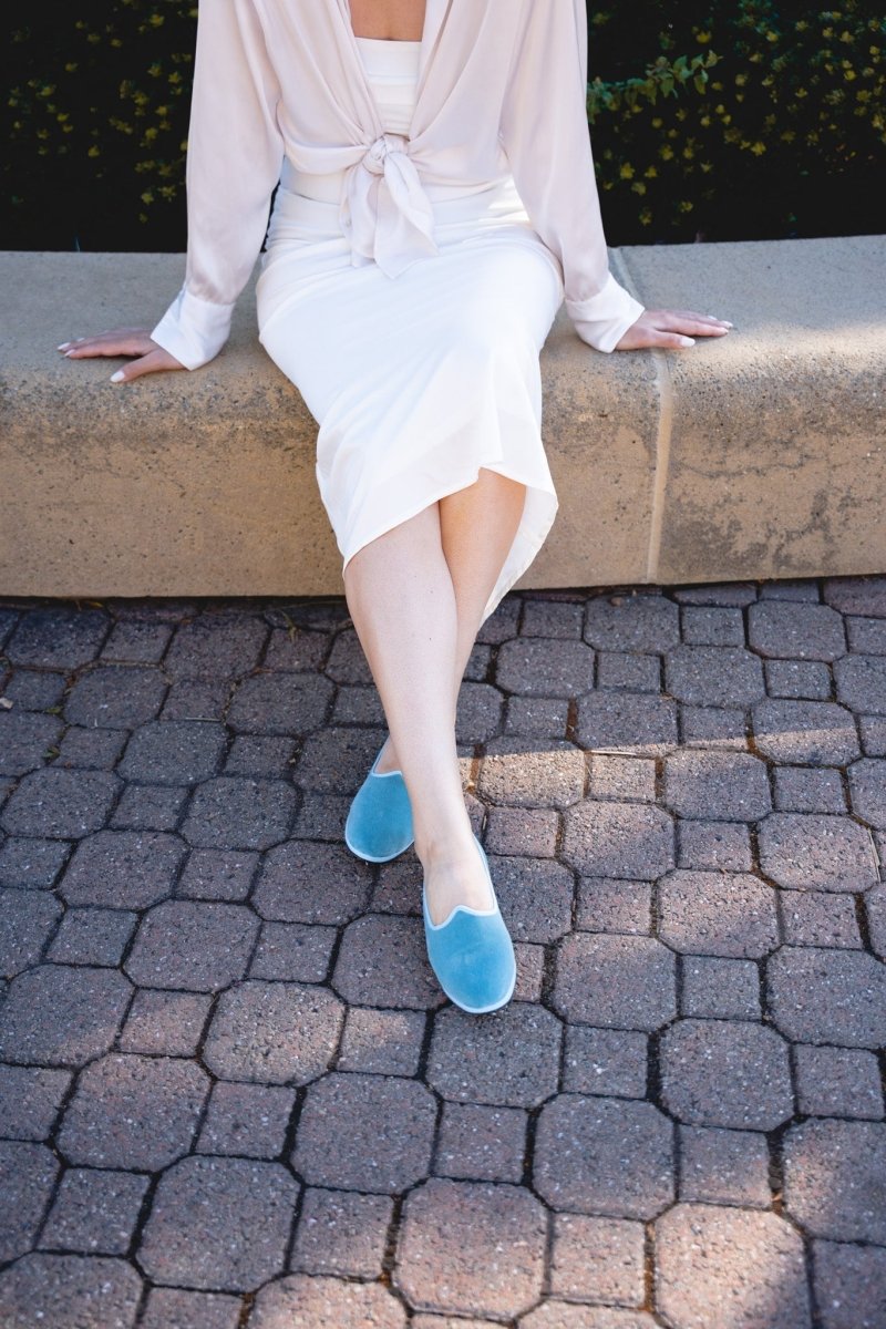 Mar Soreli Tradizionale Friulane Women's Celeste Ballet Flats Slip On by Mar Soreli – Don't Panic Shoes