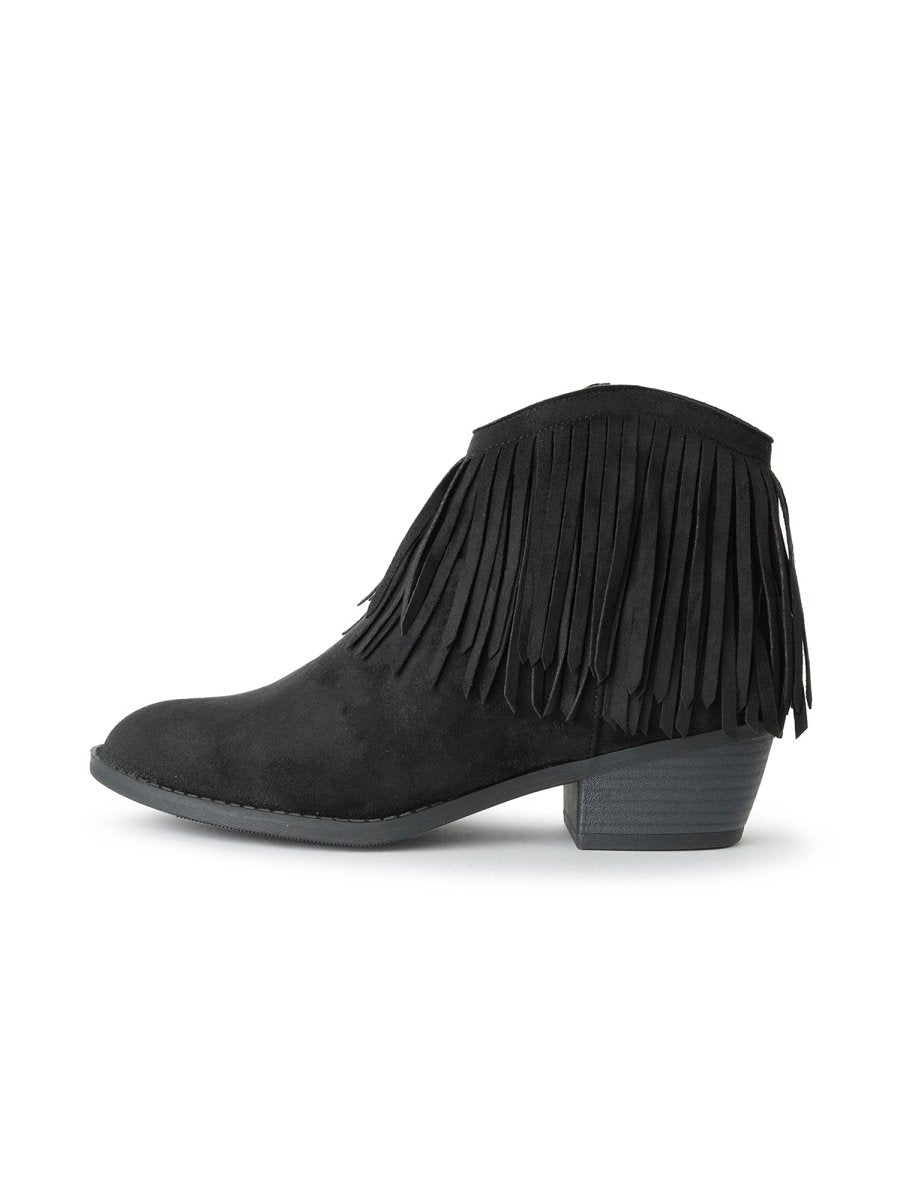 Marrow | Black Suede Booties by J.Adams – Don't Panic Shoes