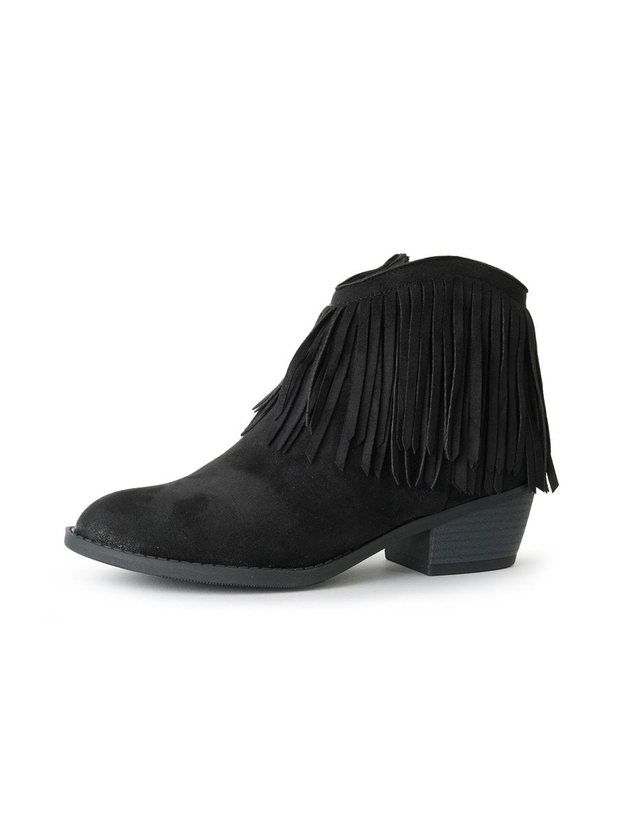 Marrow | Black Suede Booties by J.Adams – Don't Panic Shoes