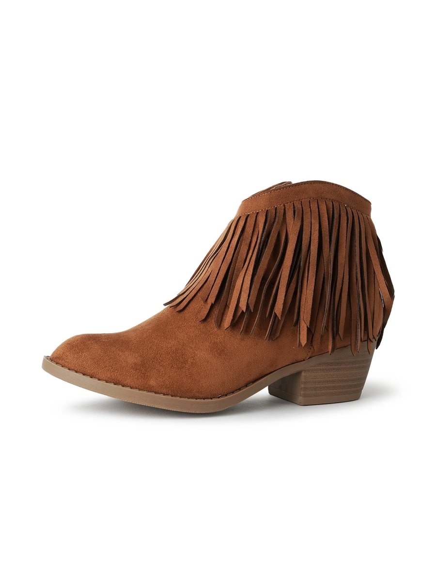 Marrow | Chestnut Suede Booties by J.Adams – Don't Panic Shoes