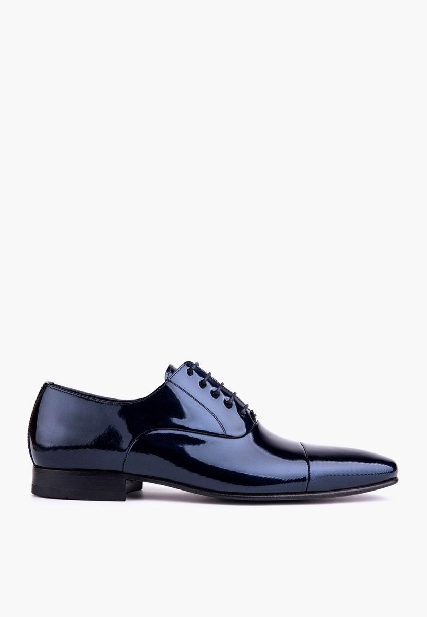 Matrimonial Patent Leather Navy Oxford Lace Up Shoes Men Shoes by Sepol Shoes – Don't Panic Shoes