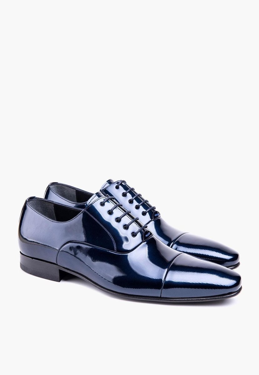 Matrimonial Patent Leather Navy Oxford Lace Up Shoes Men Shoes by Sepol Shoes – Don't Panic Shoes
